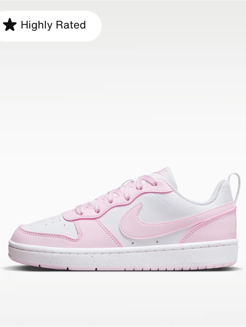 Nike White & Light Pink Low-Top Sneaker